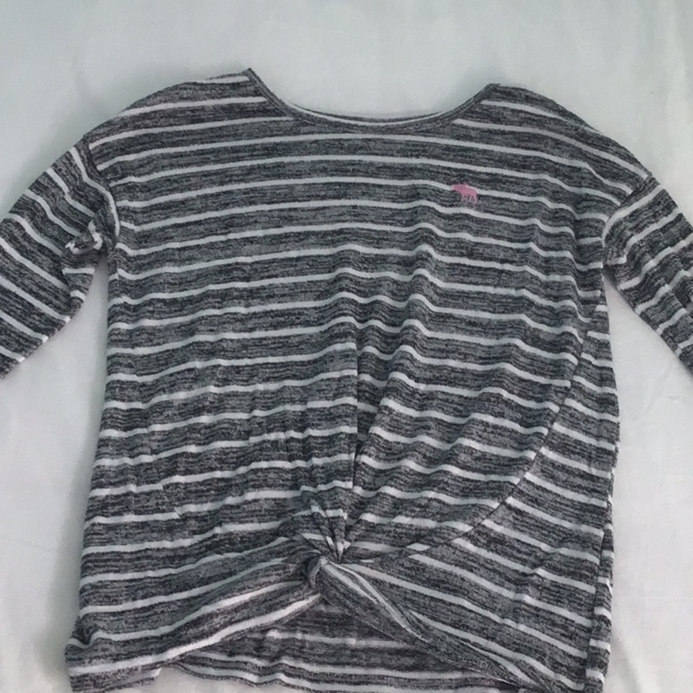 Striped long sleeve knot shirt